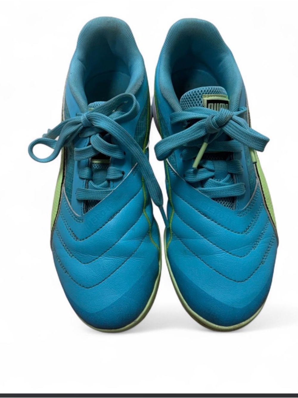 Puma Ibero IV Adult Indoor Soccer Shoes - Electric Blue/Lime